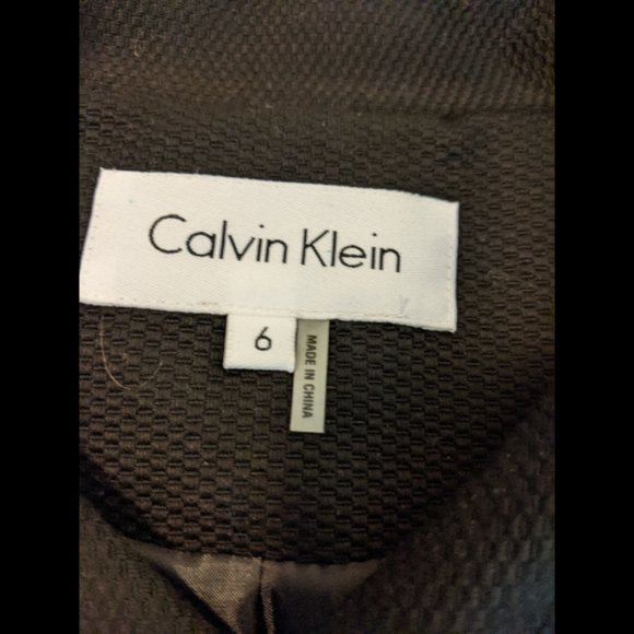 Calvin Klein 2 Piece Women's Skirt Suit Black Belted Size 6 #284 - Picture 6 of 11